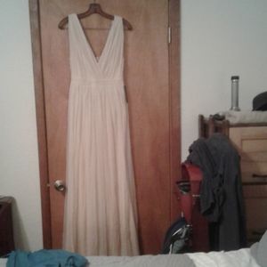 Nude mesh maxi dress